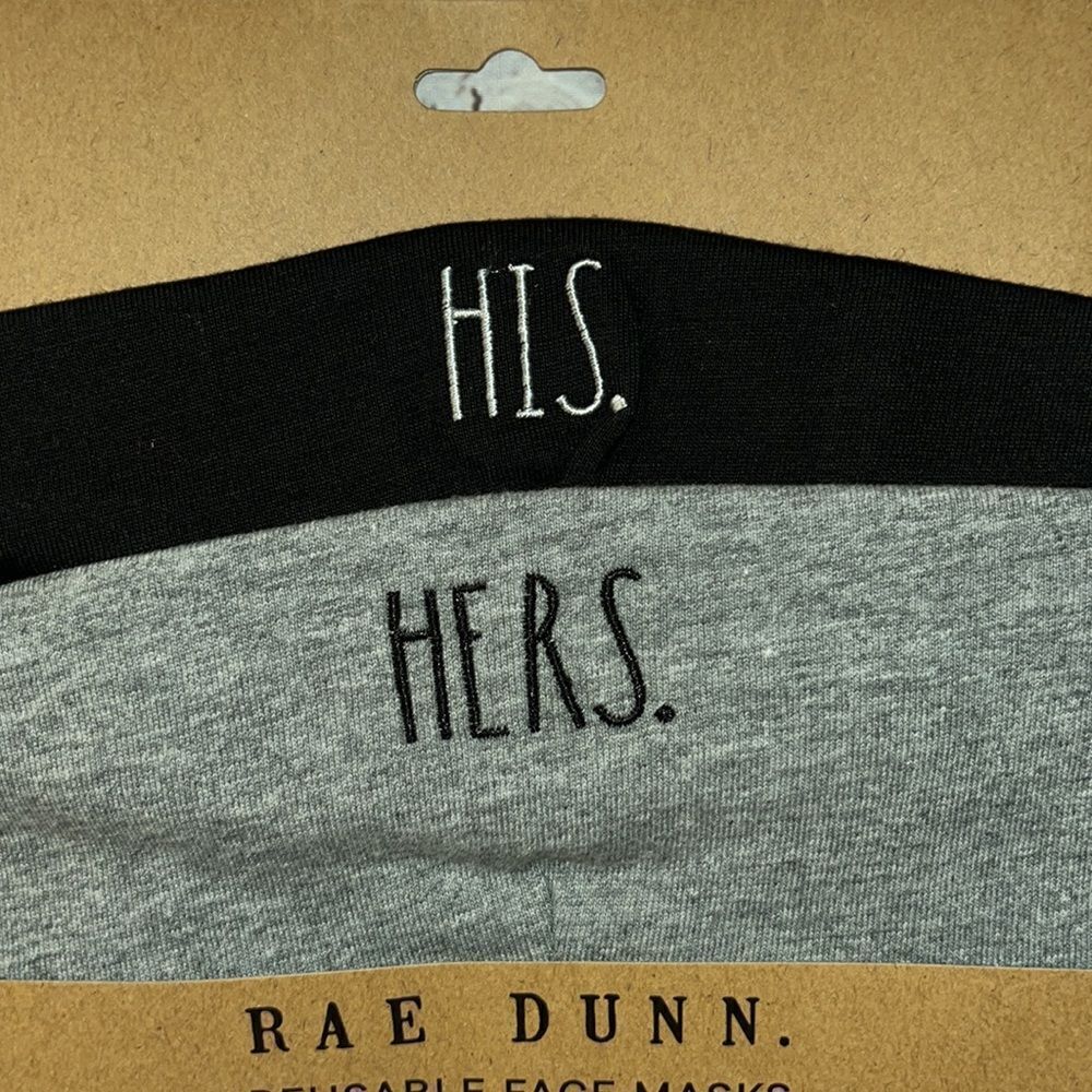 Rae Dunn Reusable Face Masks- Set of 2 - Picture 2 of 5